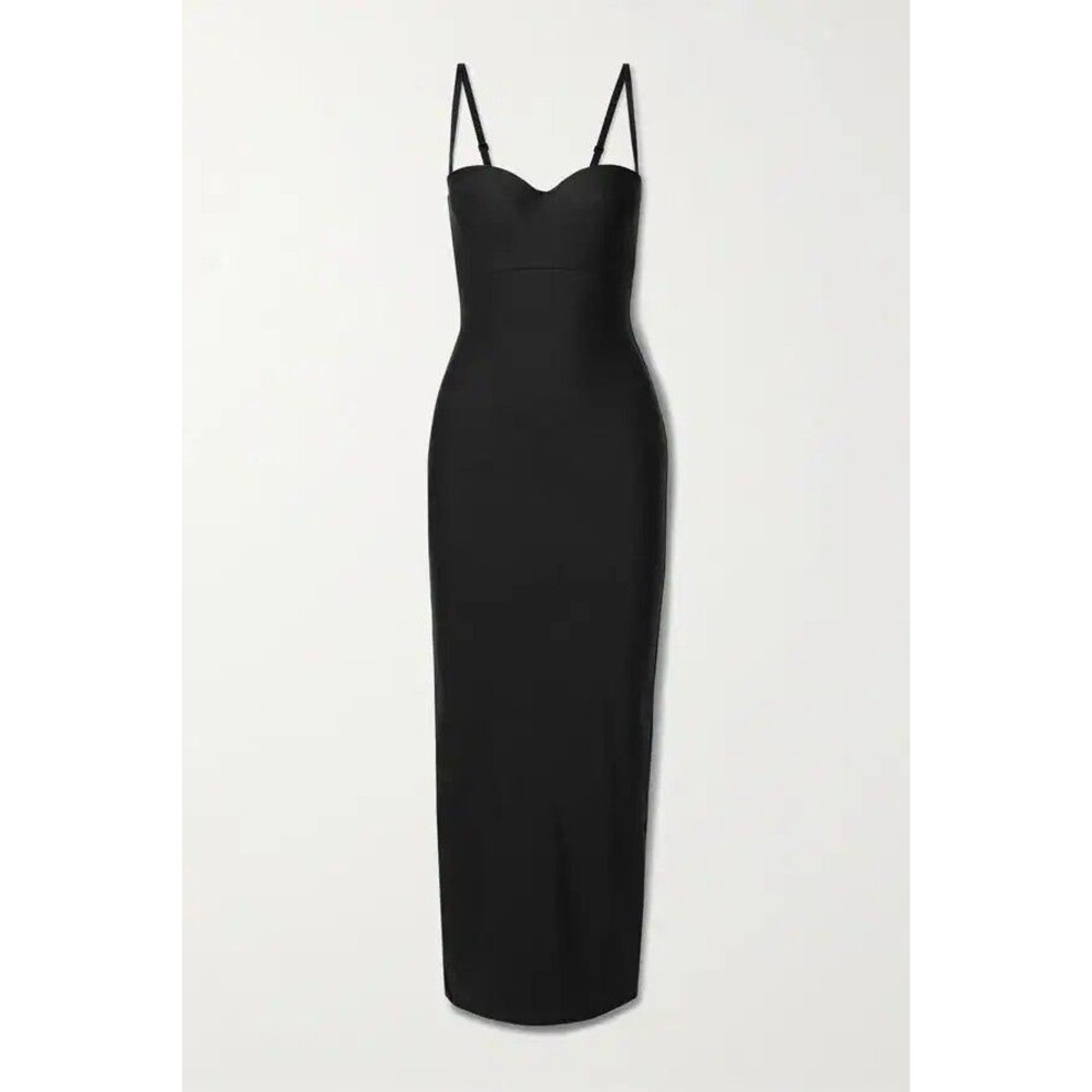 SKIMS body basics molded underwire long dress In Black- Women's Plus Size 4X